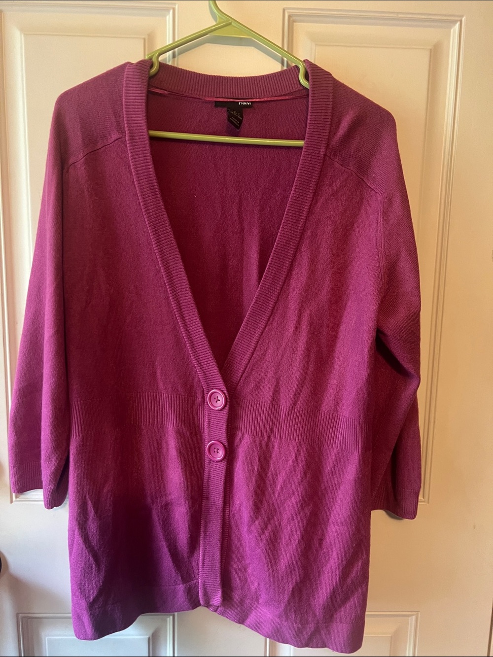 H&M Magenta Button-Front V-Neck Cardigan